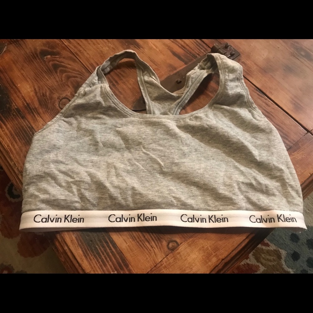 Calvin Klein grey sports bra size large